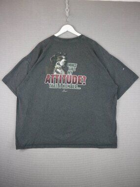 Big Dogs Don't Like my Attitude Humour Tee Mens Vintage Y2K 4XL